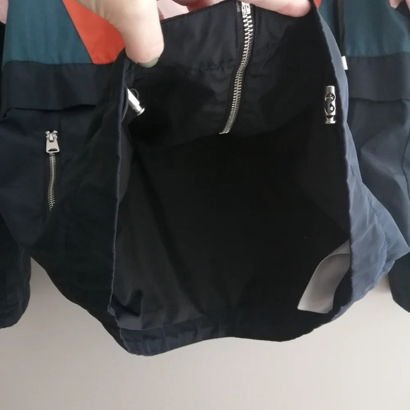 Maje Blima Colour Blocked Love Logo-Print Windproof Navy Zip Jacket 36 or Small - Picture 10 of 16